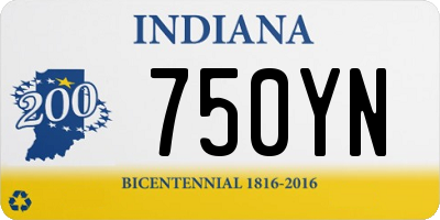 IN license plate 750YN