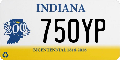 IN license plate 750YP