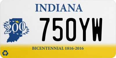 IN license plate 750YW