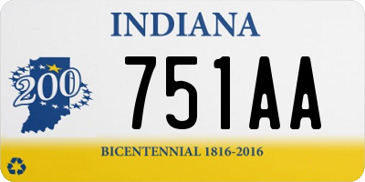 IN license plate 751AA