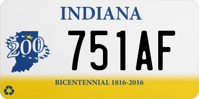 IN license plate 751AF