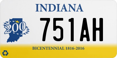 IN license plate 751AH