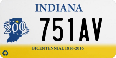 IN license plate 751AV