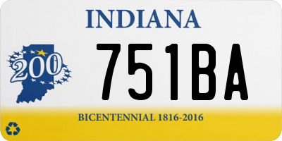 IN license plate 751BA