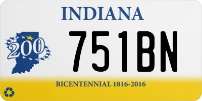 IN license plate 751BN