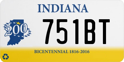IN license plate 751BT