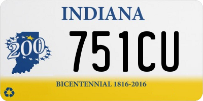 IN license plate 751CU