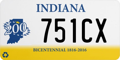 IN license plate 751CX