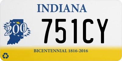 IN license plate 751CY