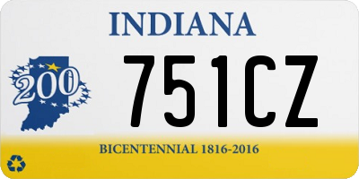 IN license plate 751CZ