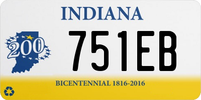 IN license plate 751EB
