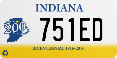 IN license plate 751ED