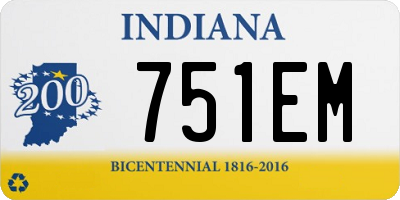 IN license plate 751EM