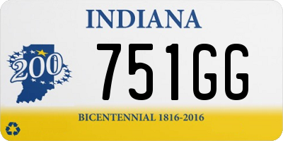 IN license plate 751GG