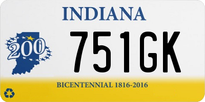 IN license plate 751GK