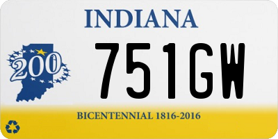 IN license plate 751GW