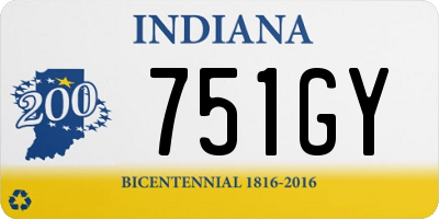 IN license plate 751GY