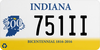 IN license plate 751II