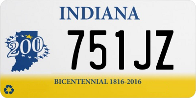 IN license plate 751JZ