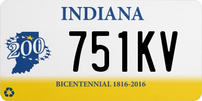 IN license plate 751KV