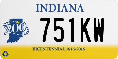 IN license plate 751KW