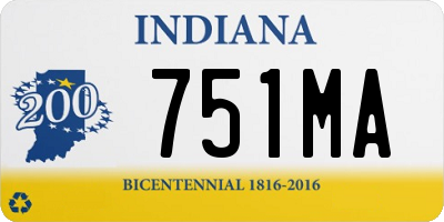 IN license plate 751MA