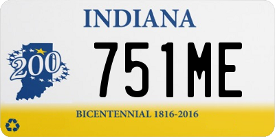 IN license plate 751ME