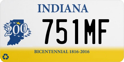 IN license plate 751MF