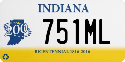 IN license plate 751ML