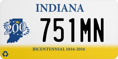 IN license plate 751MN