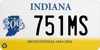 IN license plate 751MS