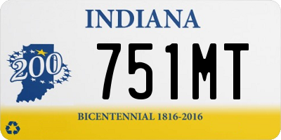 IN license plate 751MT