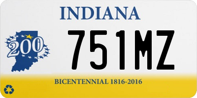 IN license plate 751MZ