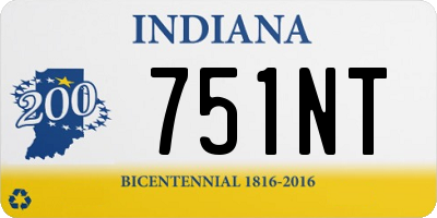 IN license plate 751NT