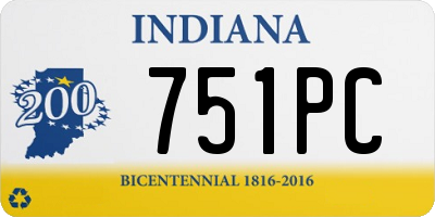 IN license plate 751PC