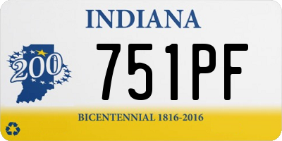 IN license plate 751PF