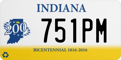 IN license plate 751PM