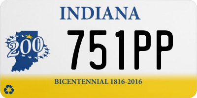 IN license plate 751PP