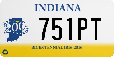 IN license plate 751PT