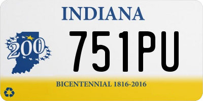 IN license plate 751PU