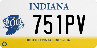 IN license plate 751PV