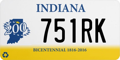 IN license plate 751RK