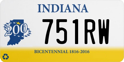 IN license plate 751RW