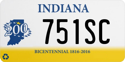 IN license plate 751SC