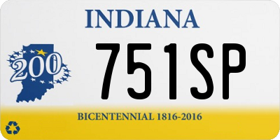 IN license plate 751SP