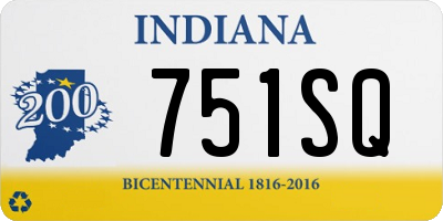 IN license plate 751SQ