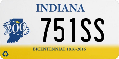 IN license plate 751SS