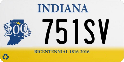 IN license plate 751SV
