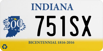 IN license plate 751SX