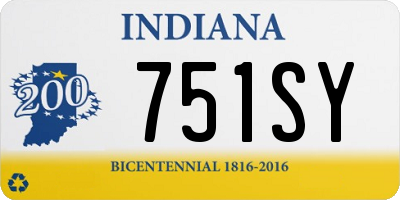 IN license plate 751SY